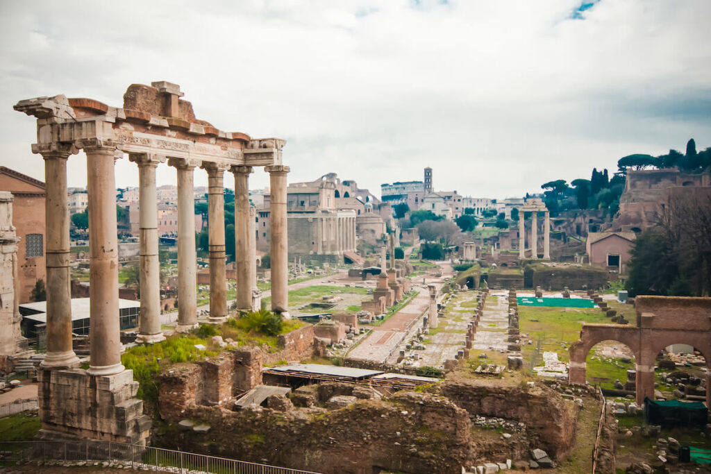 The Roman Forum, one of the most famous landmarks in the world