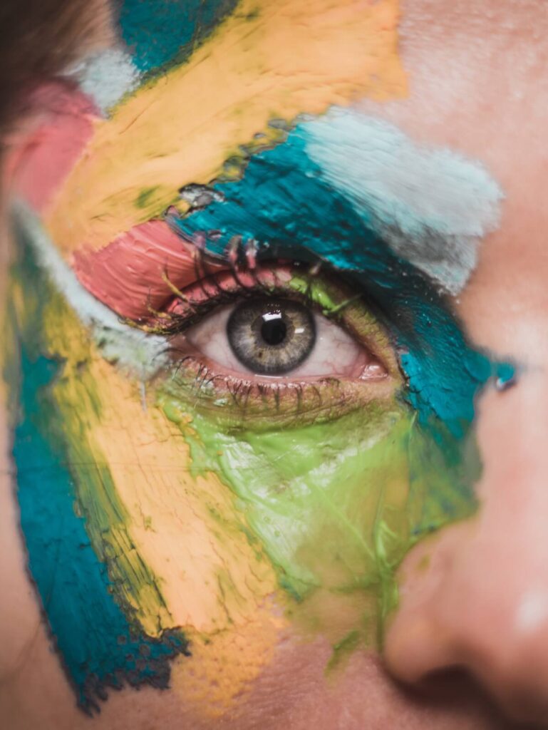 abstract painting on face