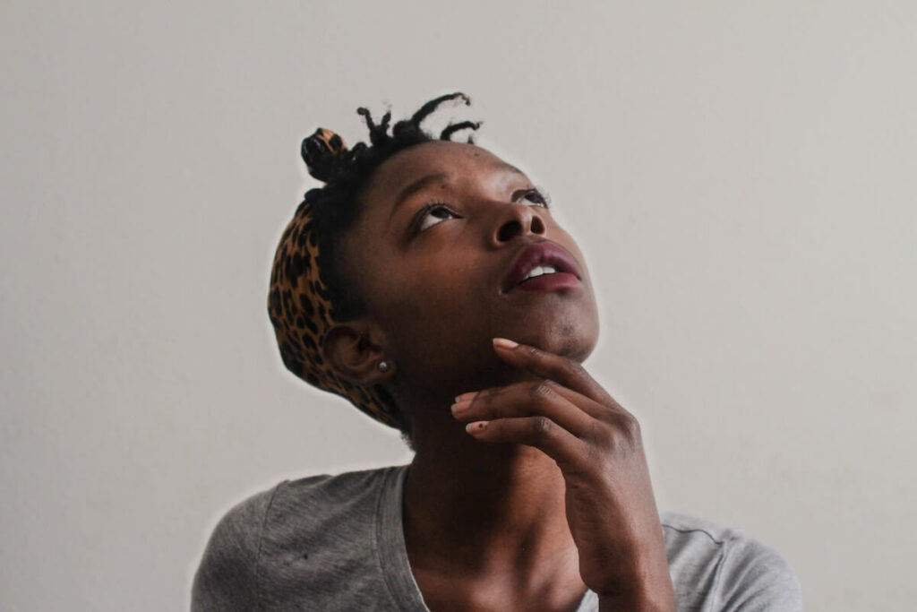 pensive woman