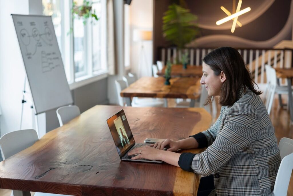 woman on video call
