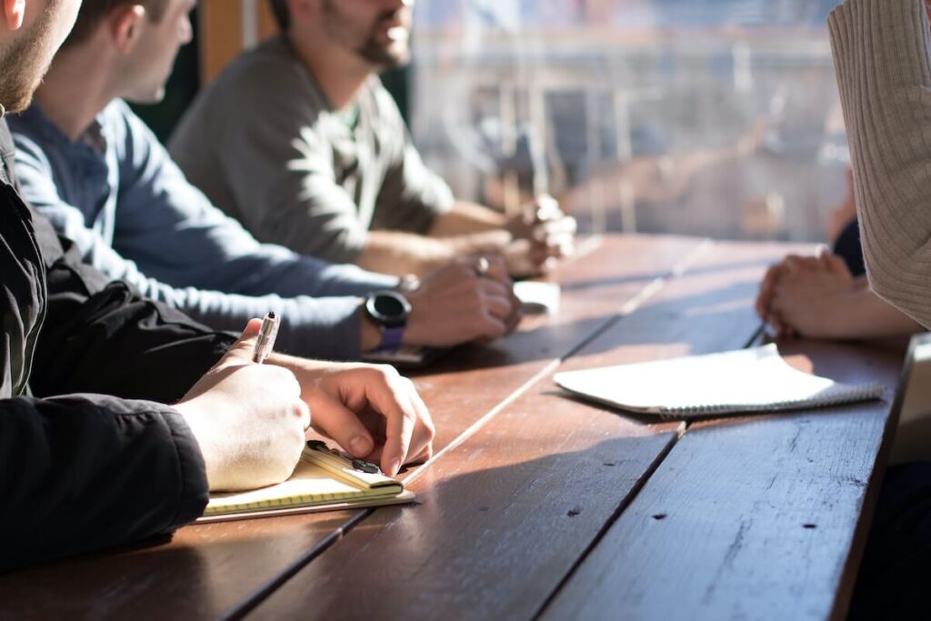 people in classroom setting