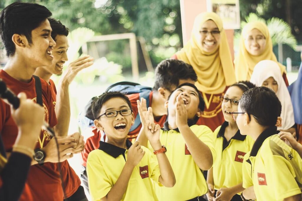 Group of children laughing