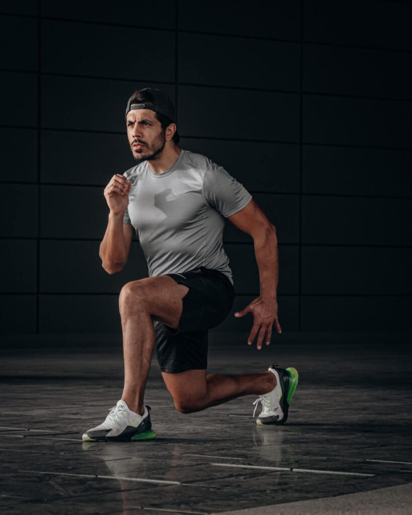man exercising at gym