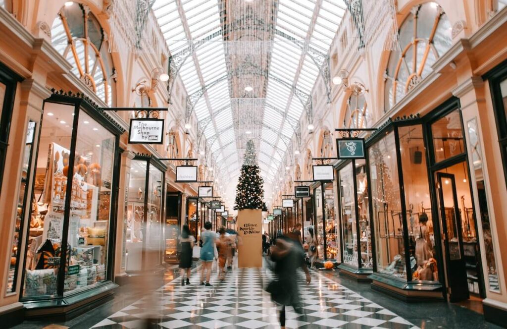 inside historic shopping mall