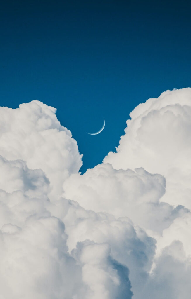 moon seen through clouds