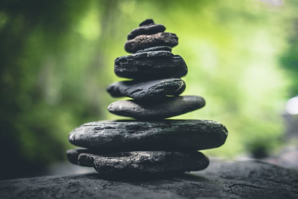 stack of rocks on balance