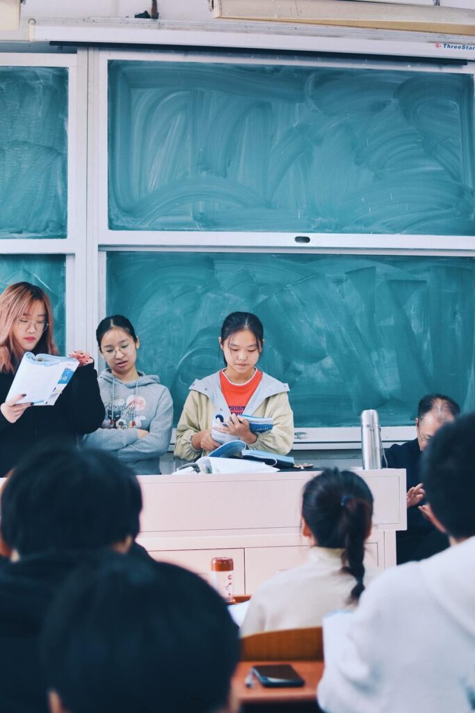 Chinese students inside classroom
