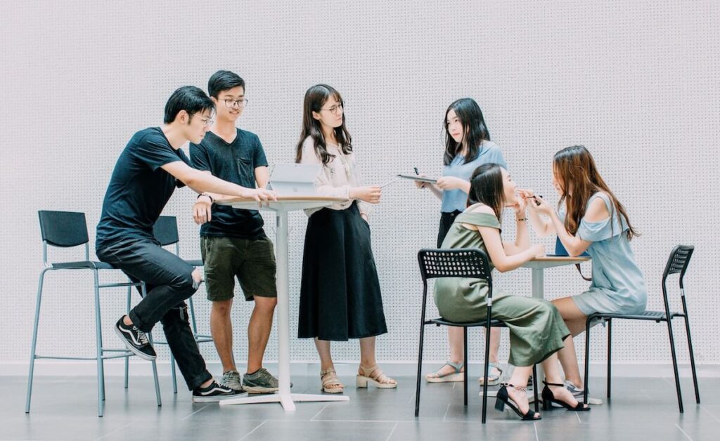 Chinese students learning