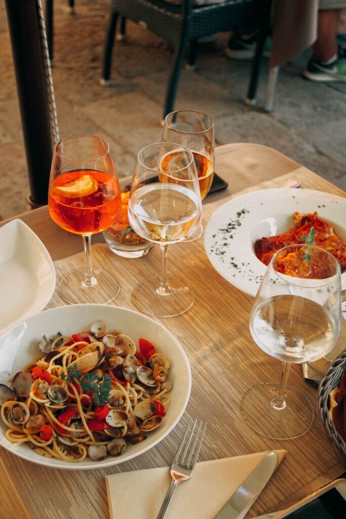pasta dishes at italian restaurant