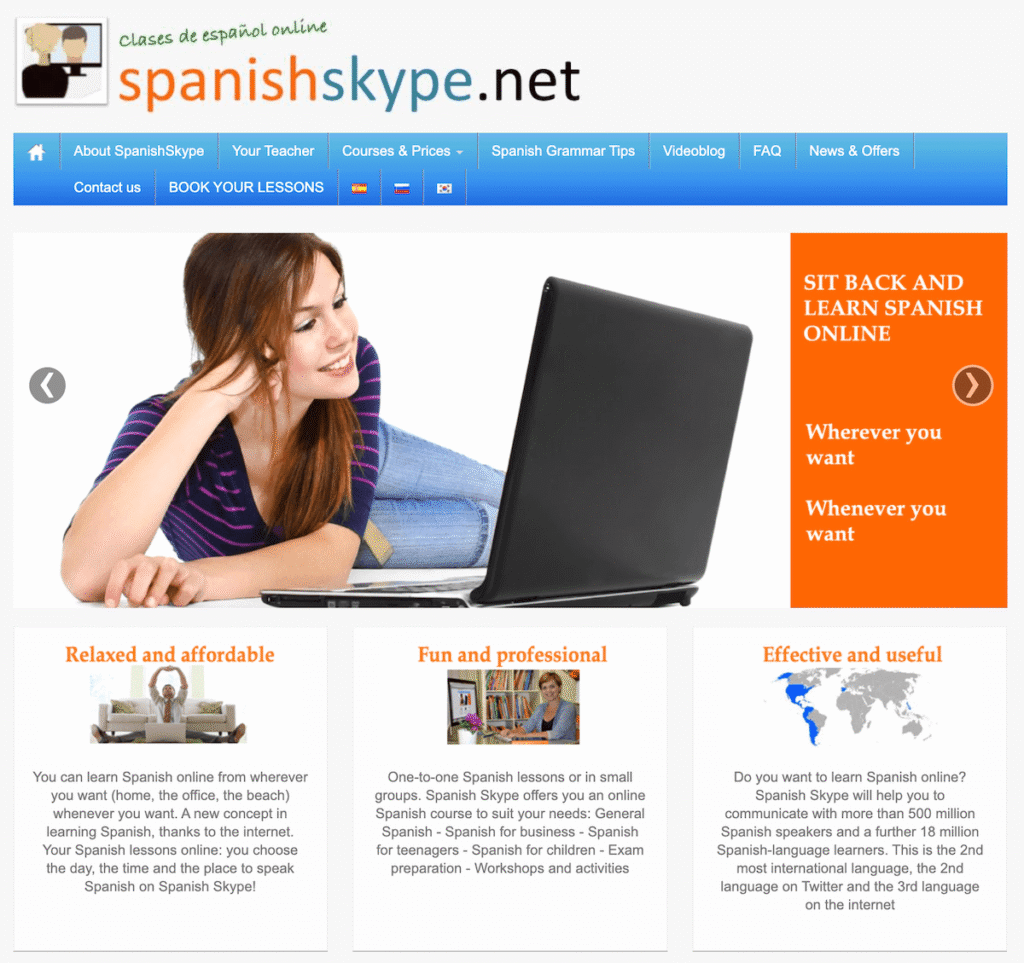 Find Spanish tutors on SpanishSkype.net