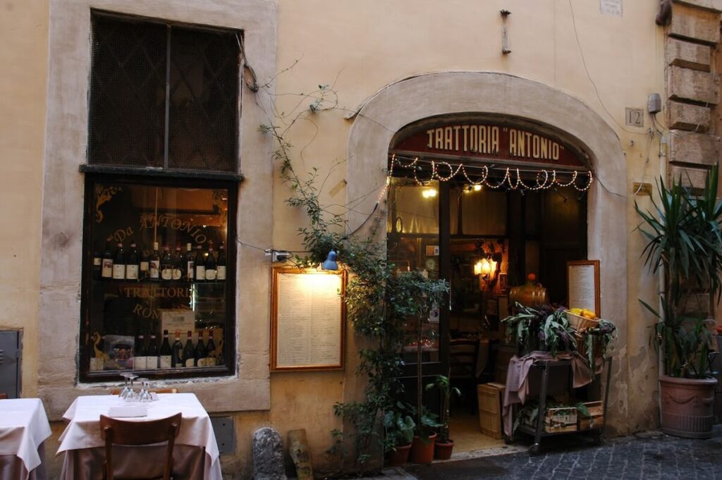 outside trattoria antonio in rome