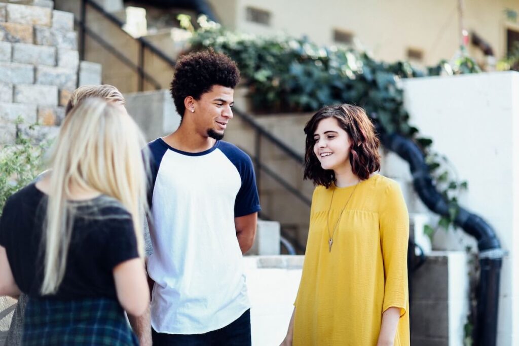 young people having a conversation
