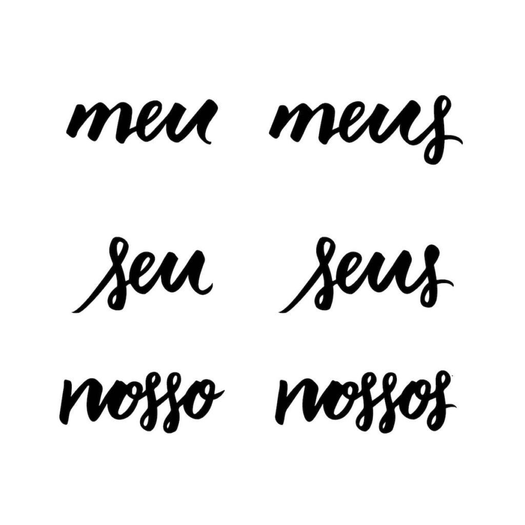Brazilian male pronouns in hand lettering