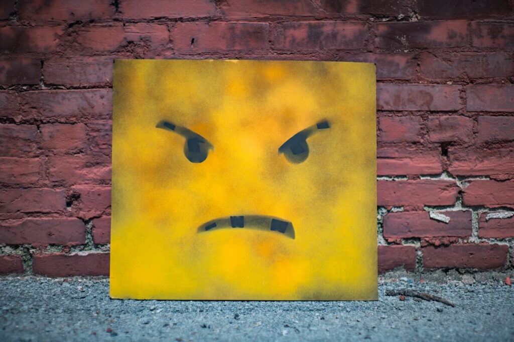angry face painting