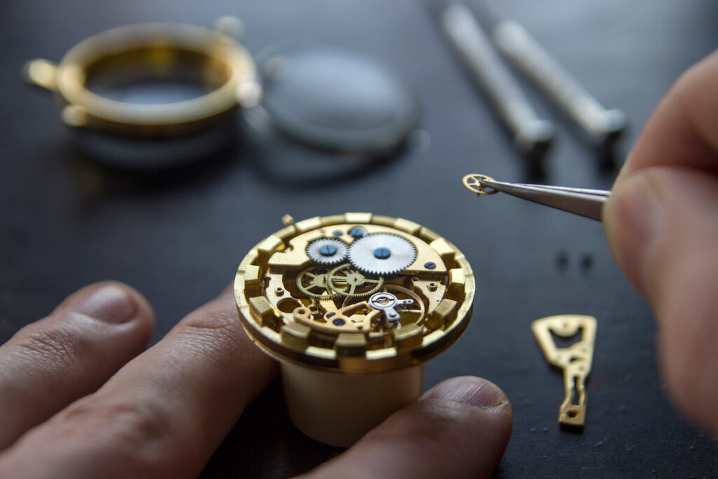 installing a part on a mechanical watch