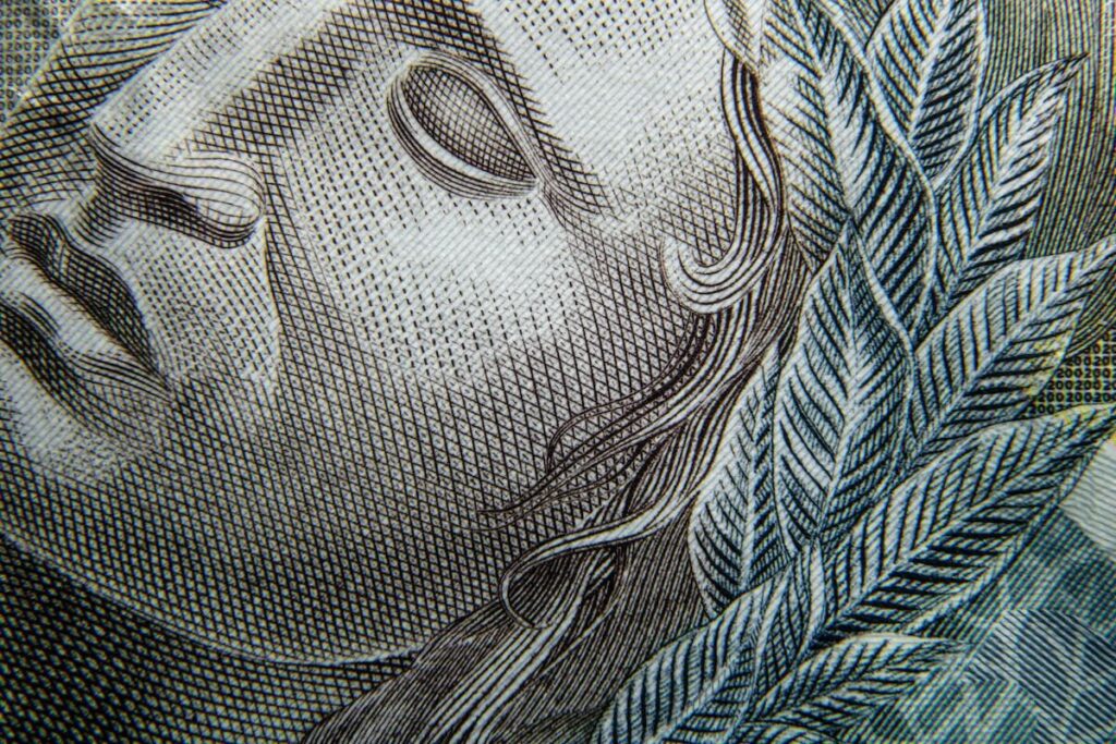 brazilian real banknote closeup
