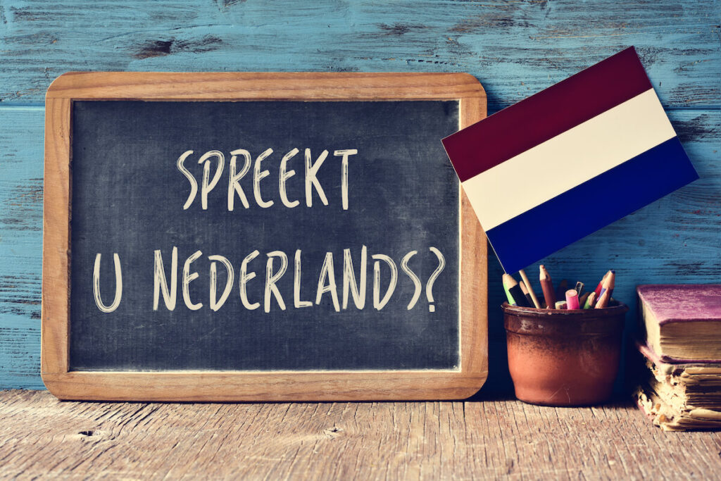 dutch language, flag, and chalkboard