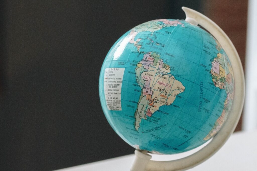 South America globe