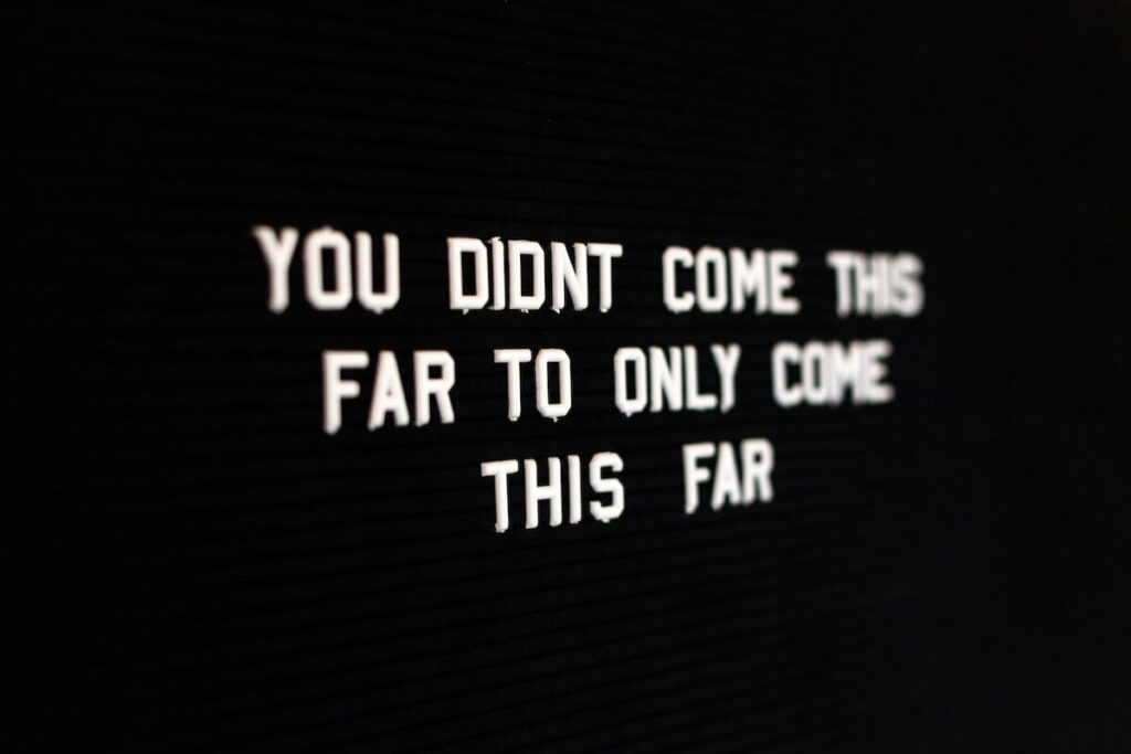 Letterboard with white letters