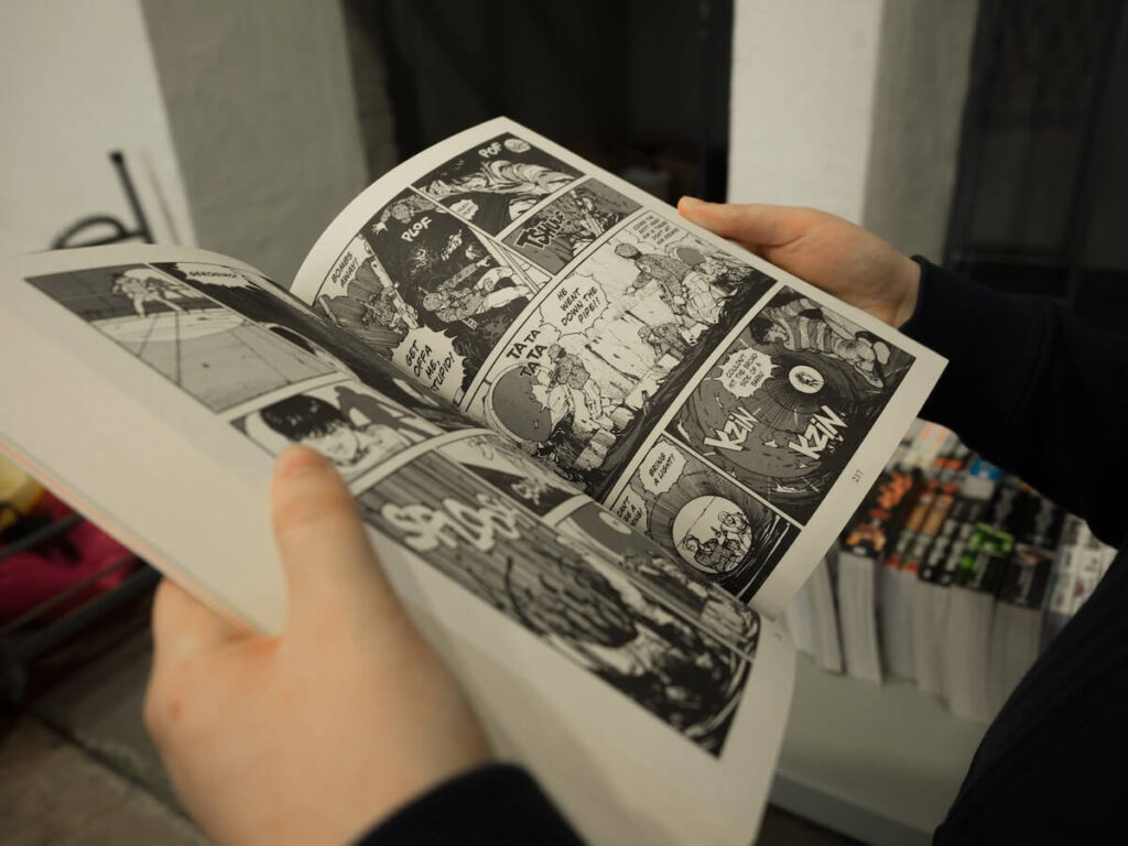 person reading a manga