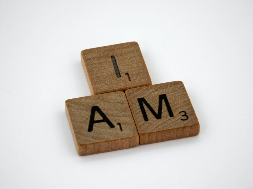 Scrabble tiles i am