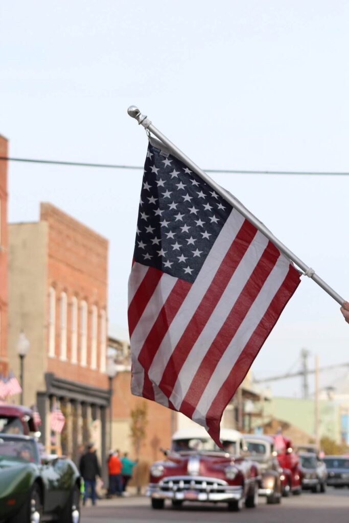 American flag main street