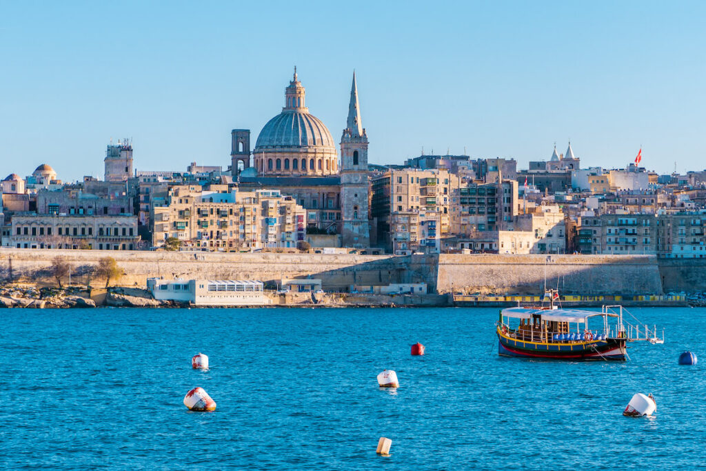 panoramic view of Old Town in Valletta, Malta