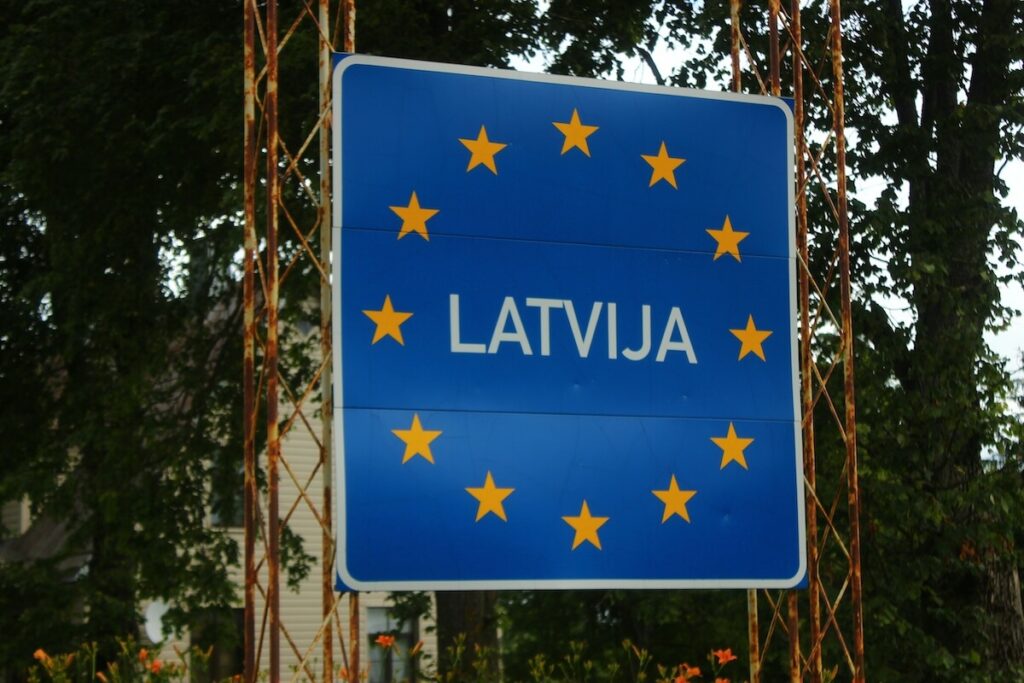 border sign of Latvia