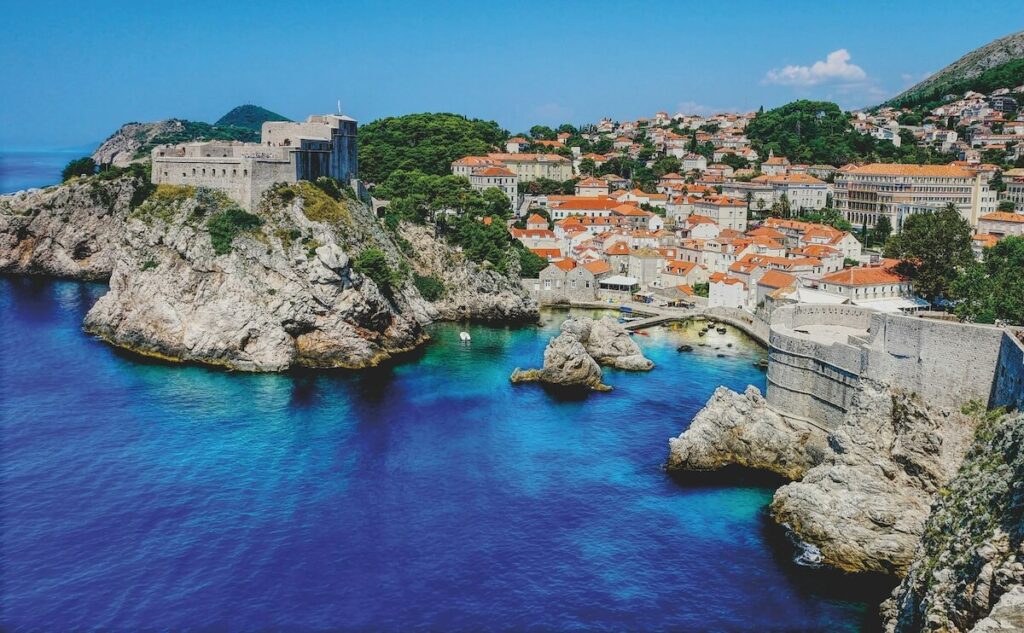 aerial view of Dubrovnik harbor