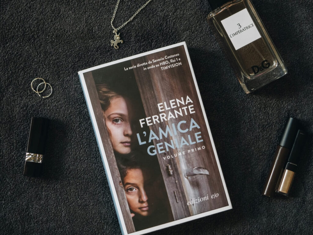 L'amica Genial book with other assorted items