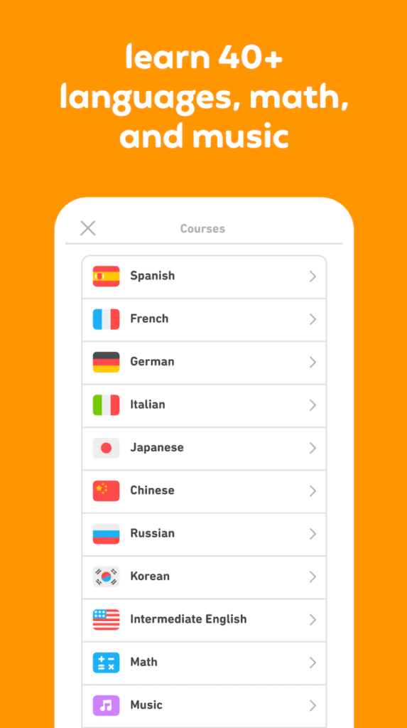 languages offered on Duolingo