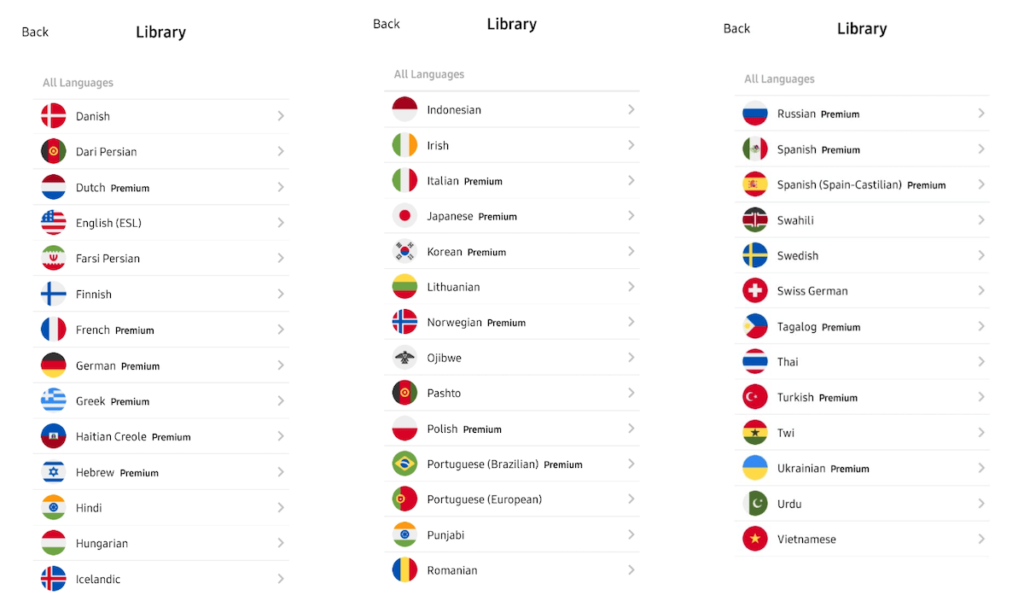 list of languages Pimsleur offers