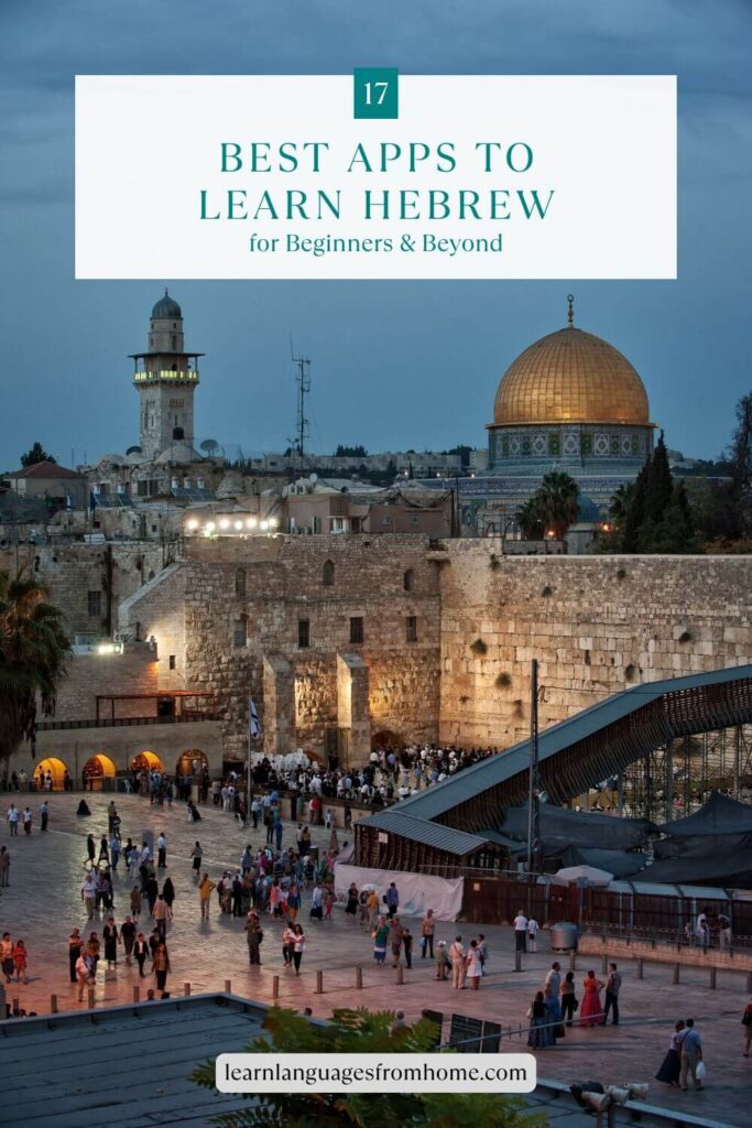 apps to learn hebrew pinterest image