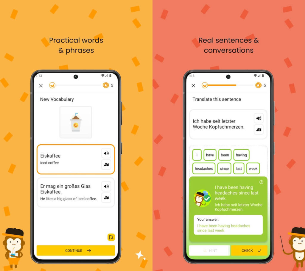 Learn German on Ling app