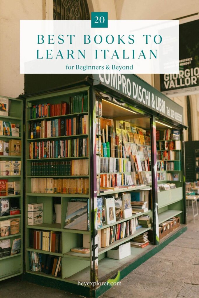 books to learn italian pinterest image
