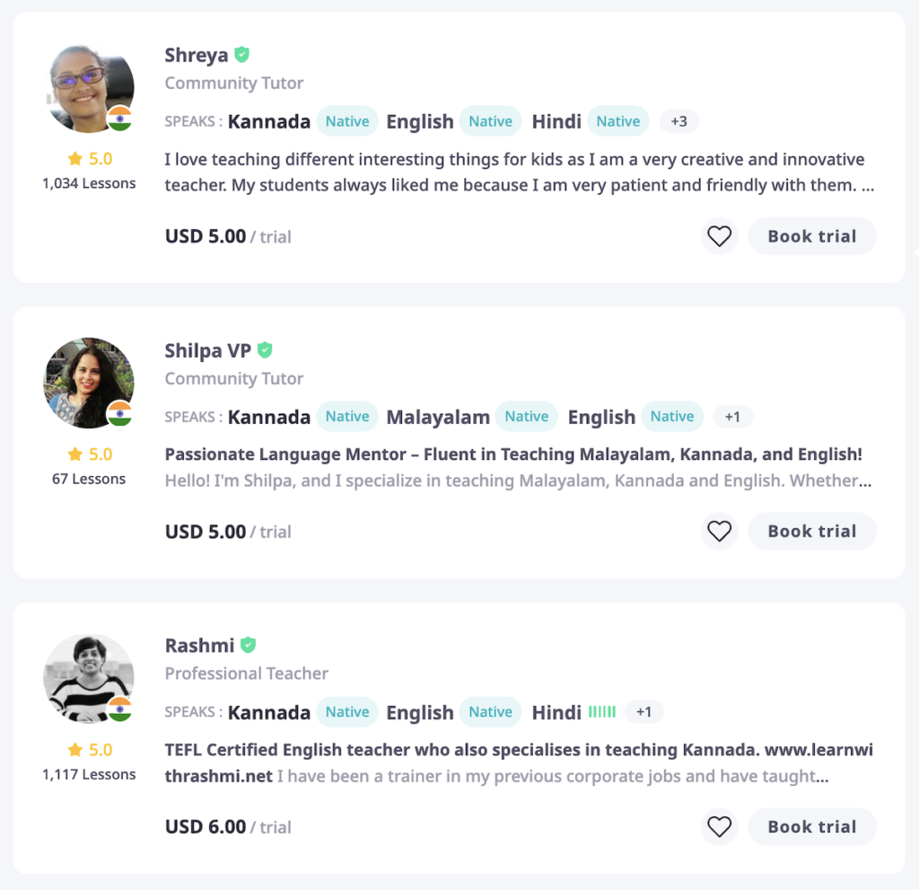 Find Kannada tutors on italki