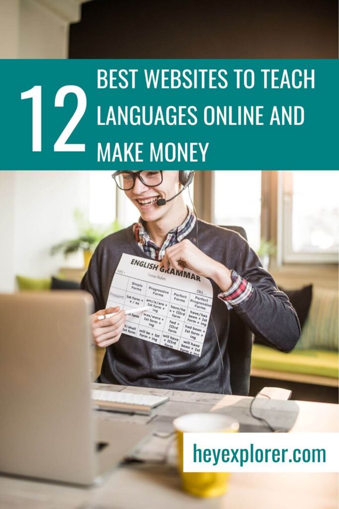 websites to teach languages online pinterest image
