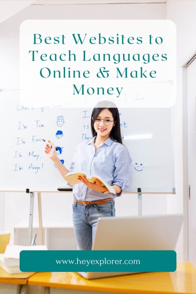 websites to teach languages online pinterest image