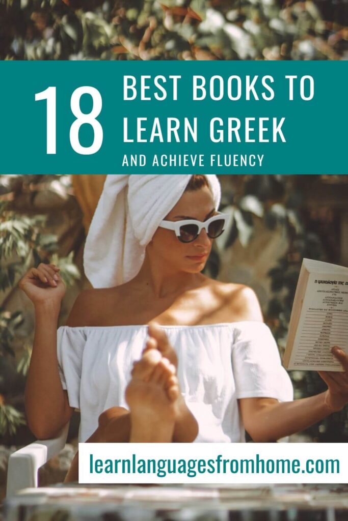books to learn Greek pinterest image