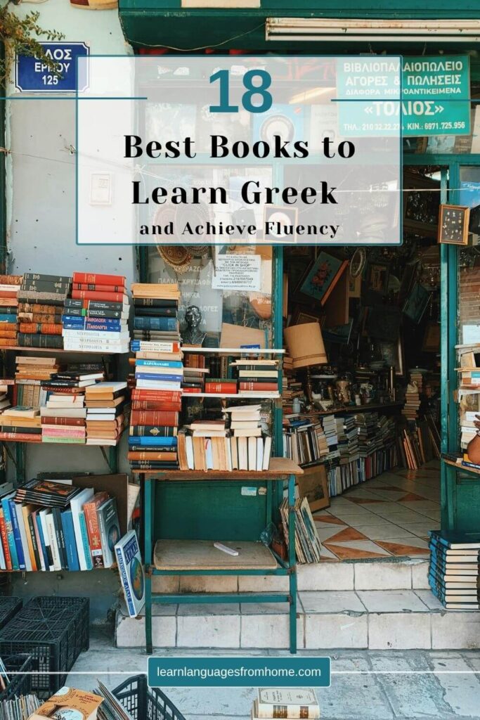 books to learn Greek pinterest image