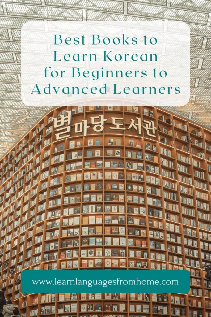 books to learn korean pinterest image