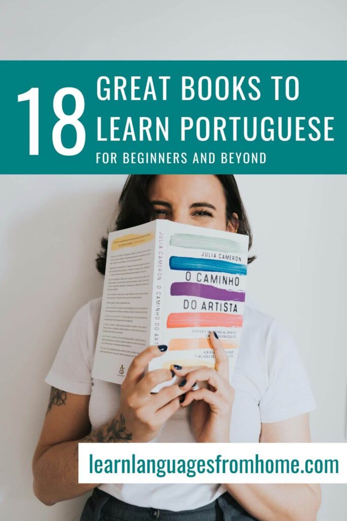 books to learn portuguese pinterest image