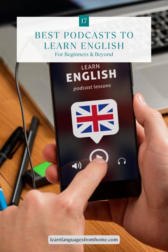 english podcasts pinterest image