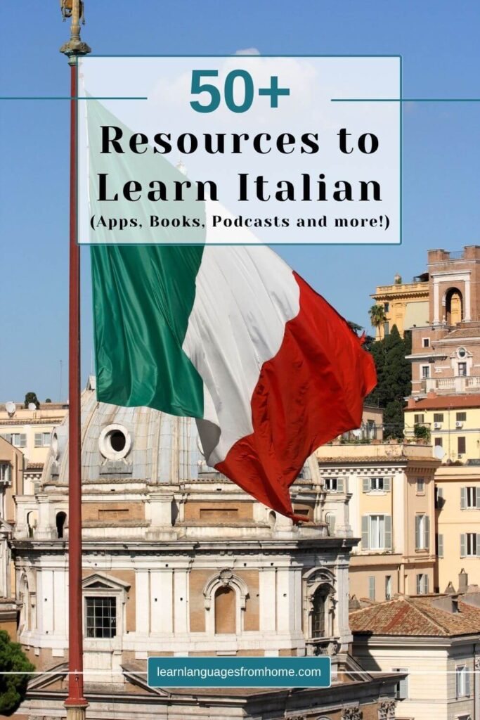 resources to learn italian pinterest image