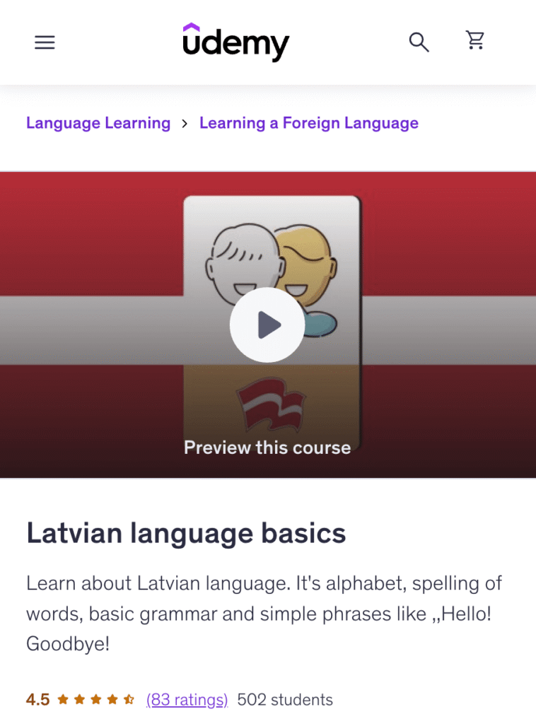 Learn Latvian with Udemy