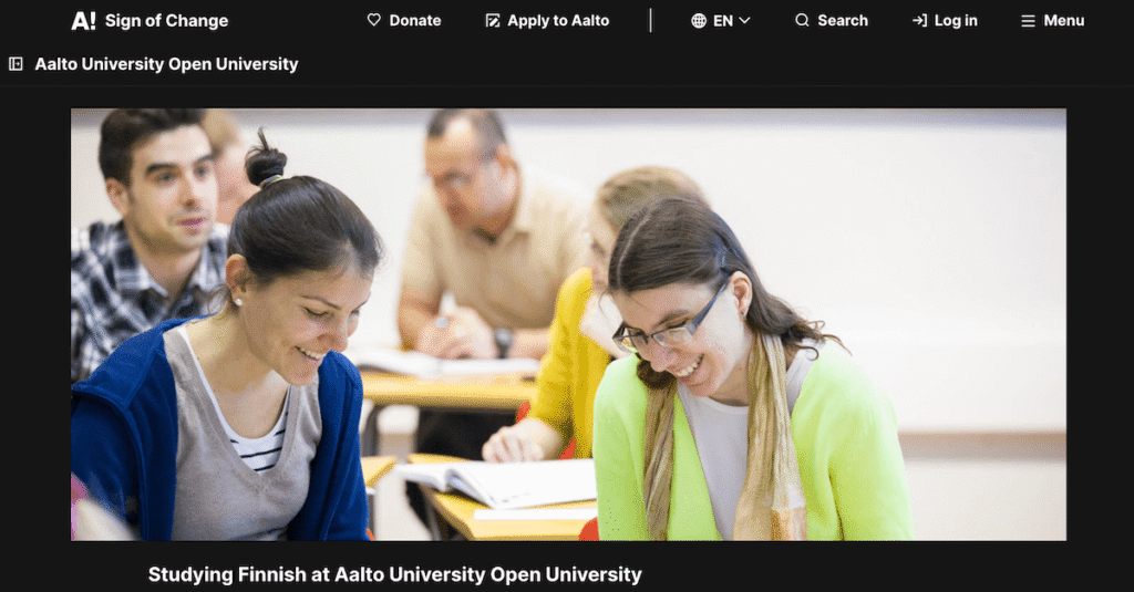 Learn Finnish on the Aalto University