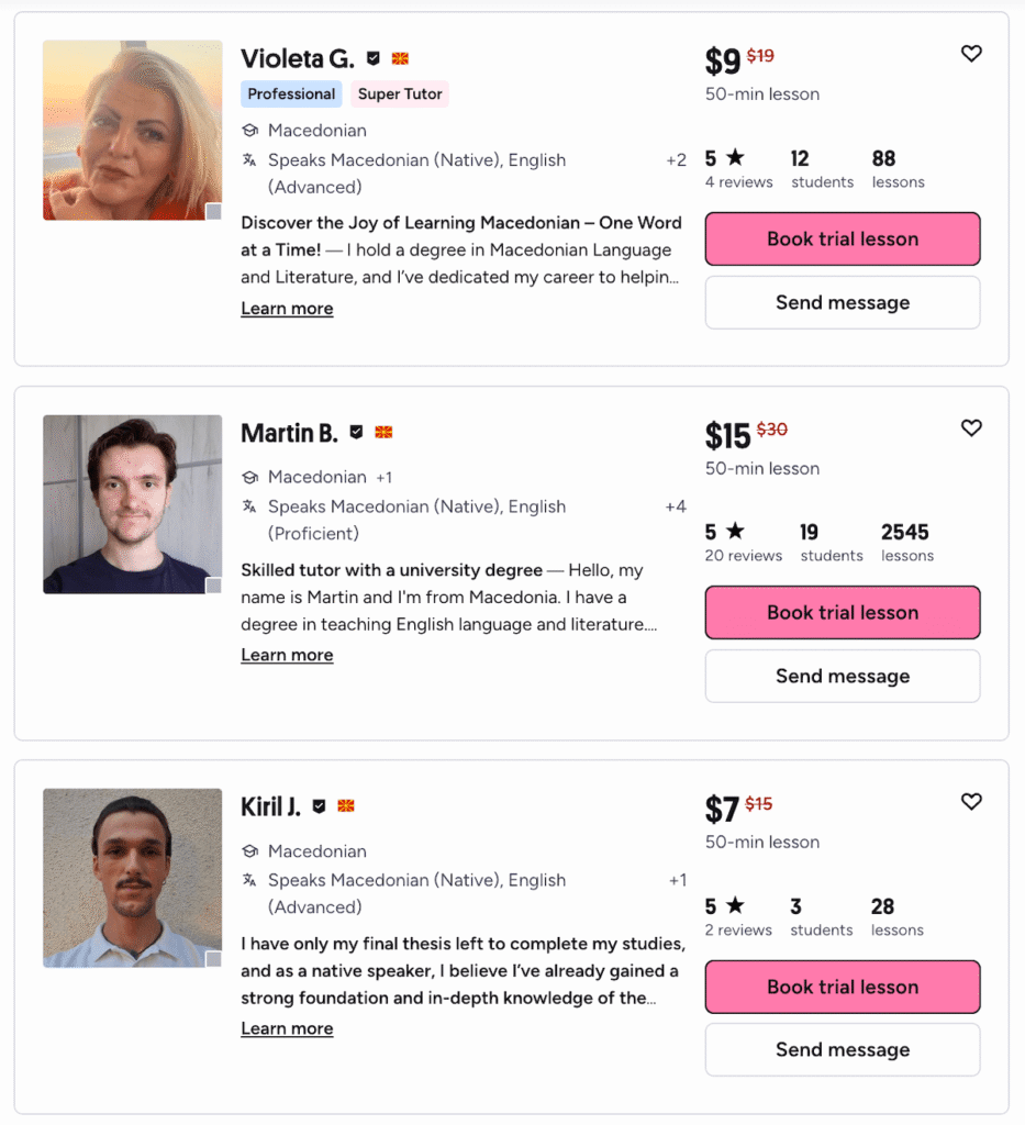 Find Macedonian tutors on Preply