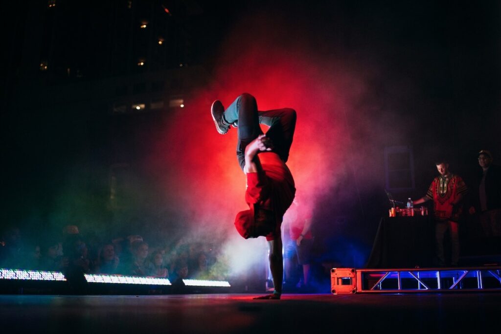 male breakdancing on stage