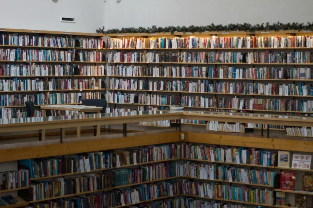 Inside library in Russia