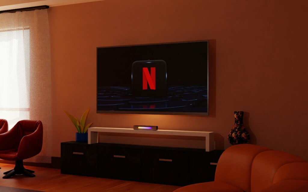 Netflix logo on television